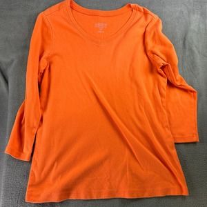 Lot Pendleton & Eileen‎ Fisher Long Sleeve Tshirts Womens Small Orange, Yellow